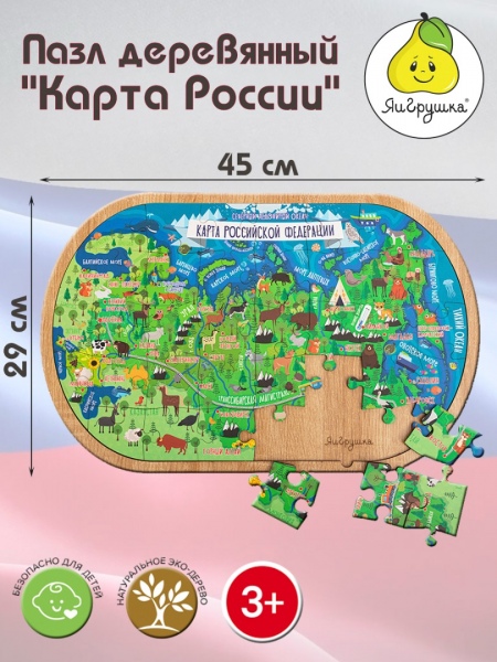 Пазл деревянный Карта Российской Федерации